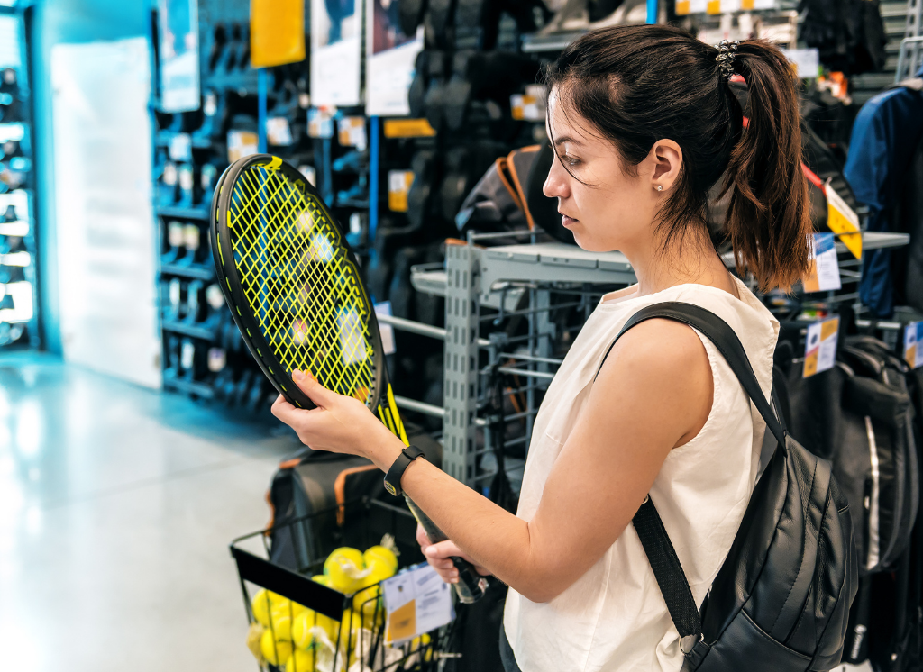 Woman in a sports store